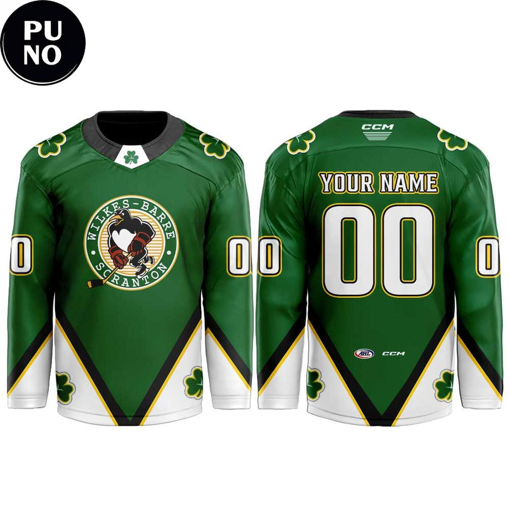 Wilkes-Barre/Scranton Penguins St. Patrick’s Celebration 2026 Personalized Hockey Jersey