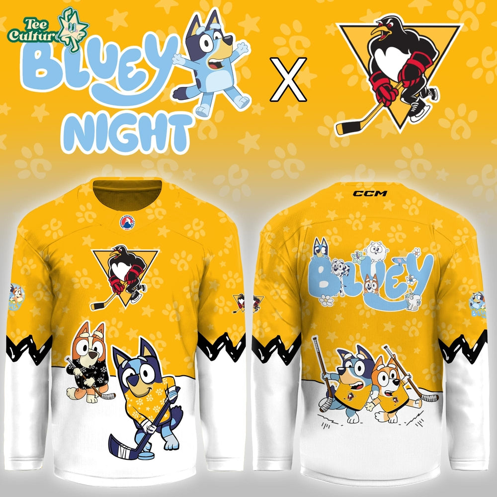 Wilkes-Barre/Scranton Penguins Bluey Night Game Limited Hockey Jersey