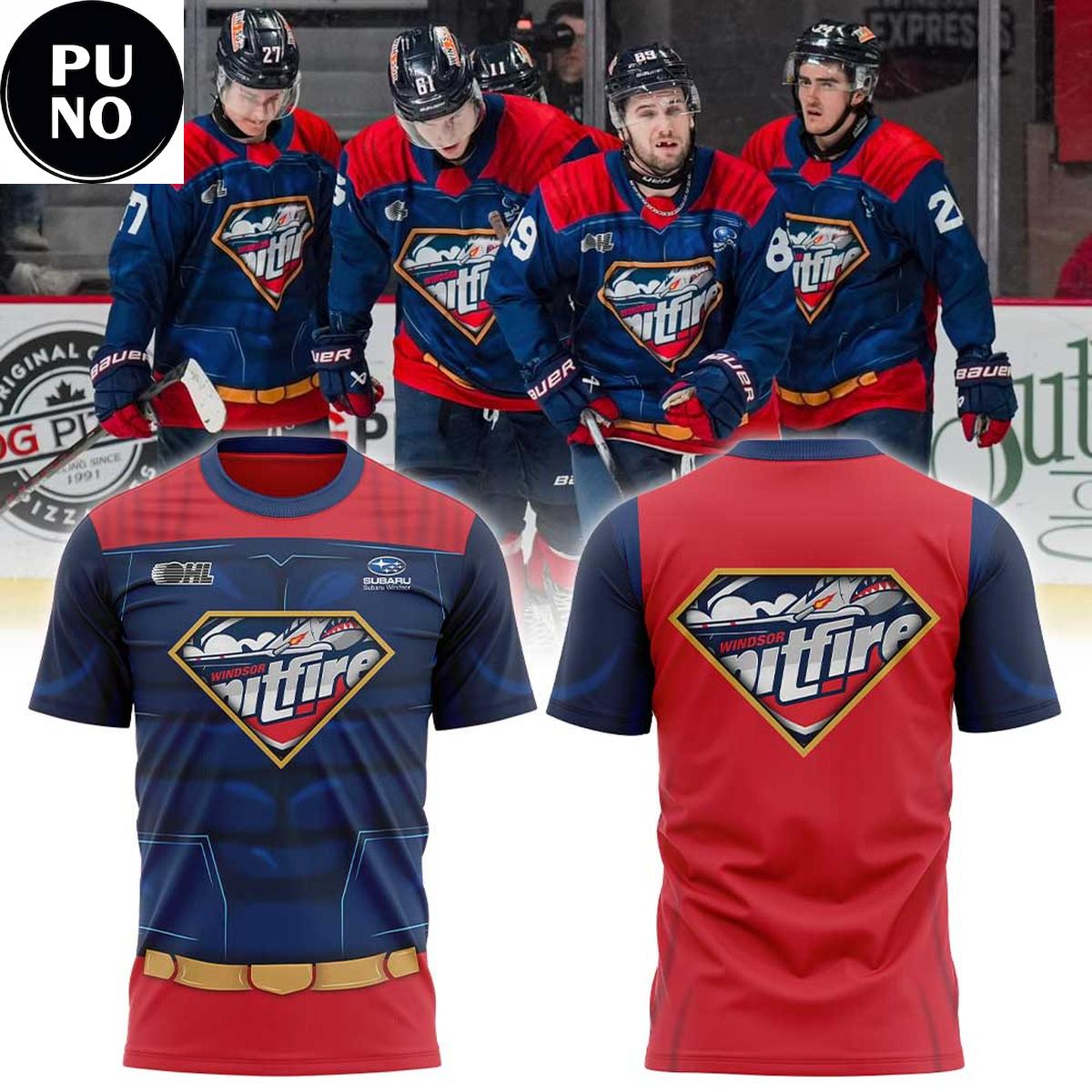 Windsor Spitfires Hockey x Super Hero Night 2026 Hoodie T-Shirt
