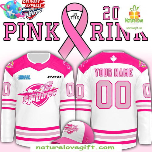 Windsor Spitfires Pink in the Rink 2026 Jersey Hockey