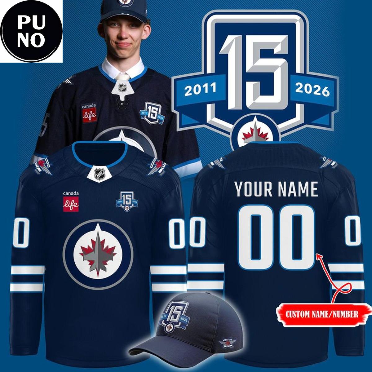Winnipeg Jets 15th Anniversary 2026 Personalized Hockey Jersey