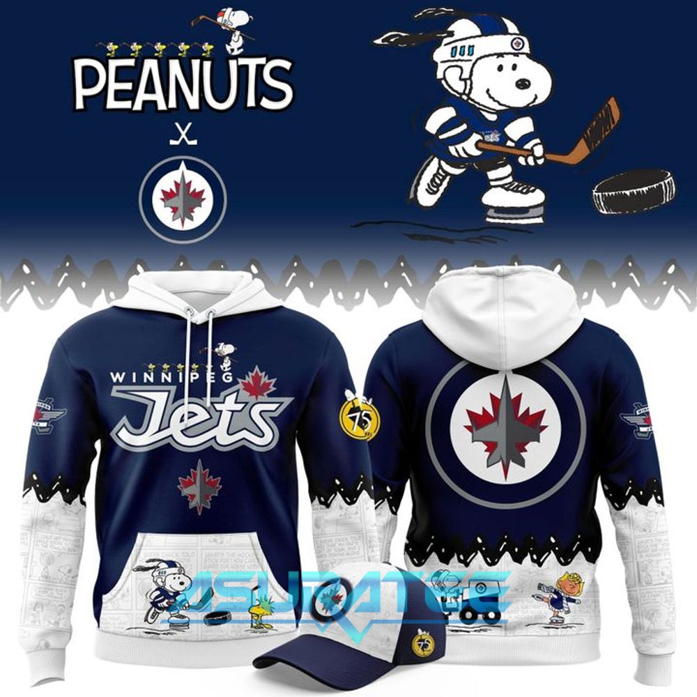 Winnipeg Jets ”Peanuts Night ” 2026 Snoopy Special Hoodie, Cap