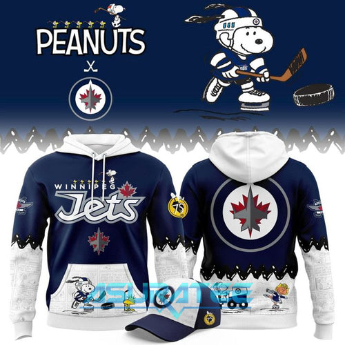 Winnipeg Jets ”Peanuts Night ” 2026 Snoopy Special Hoodie, Cap