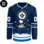 Winnipeg Jets x Snoopy & Woodstock Christmas 2026 Personalized Hockey Jersey