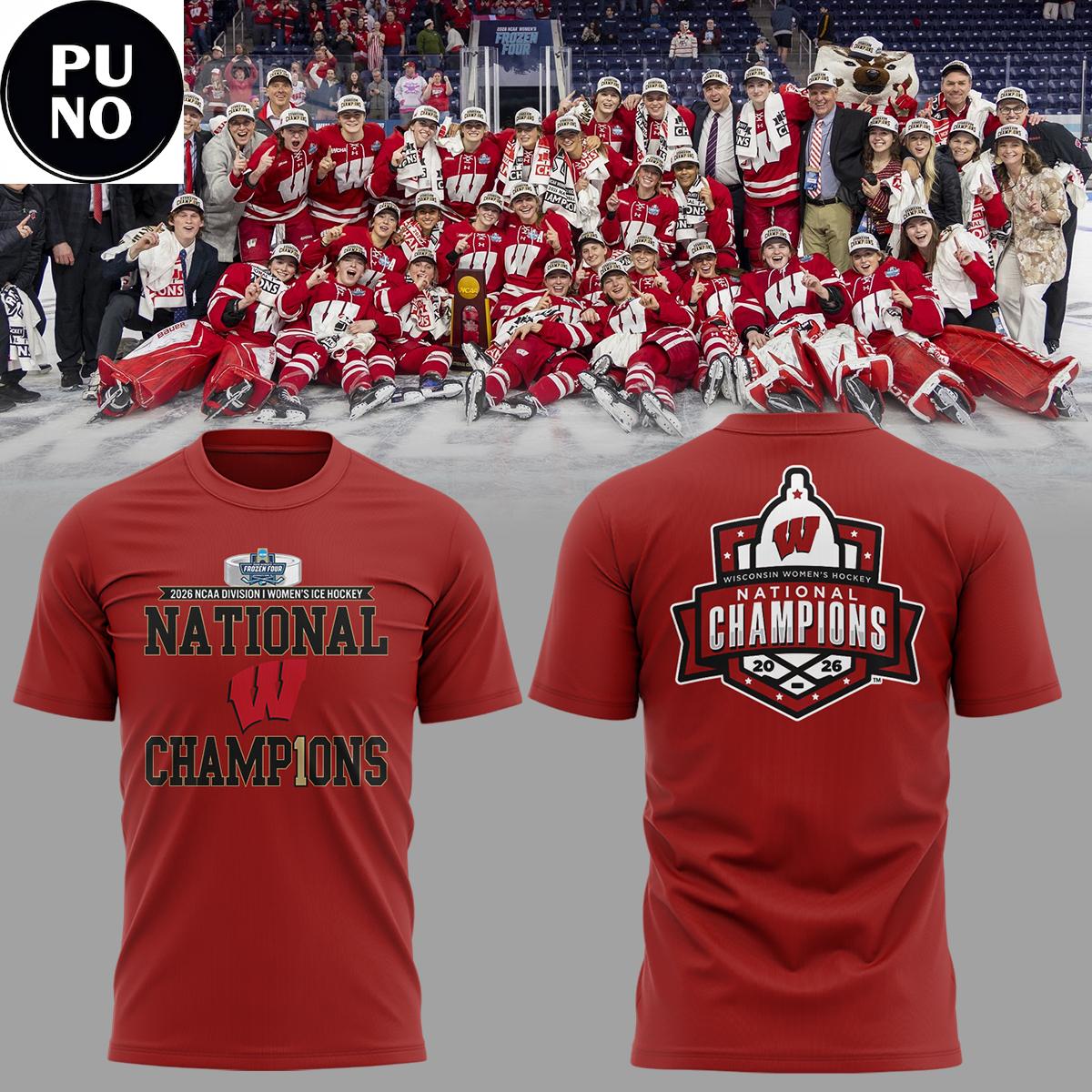 Wisconsin Badgers 2026 NCAA Frozen Four Women’s Ice Hockey National Champions Hoodie T-Shirt