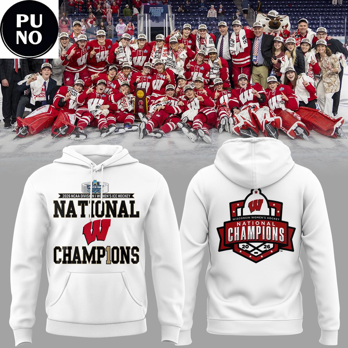 Wisconsin Badgers 2026 NCAA Frozen Four Women’s Ice Hockey National Champions Hoodie T-Shirt