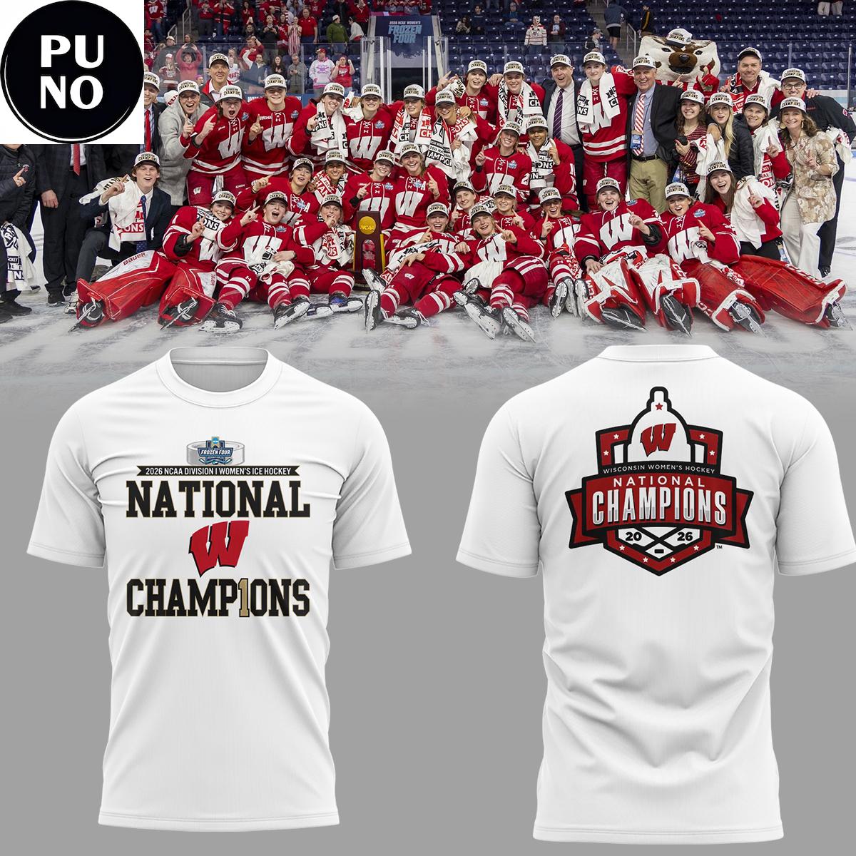 Wisconsin Badgers 2026 NCAA Frozen Four Women’s Ice Hockey National Champions Hoodie T-Shirt