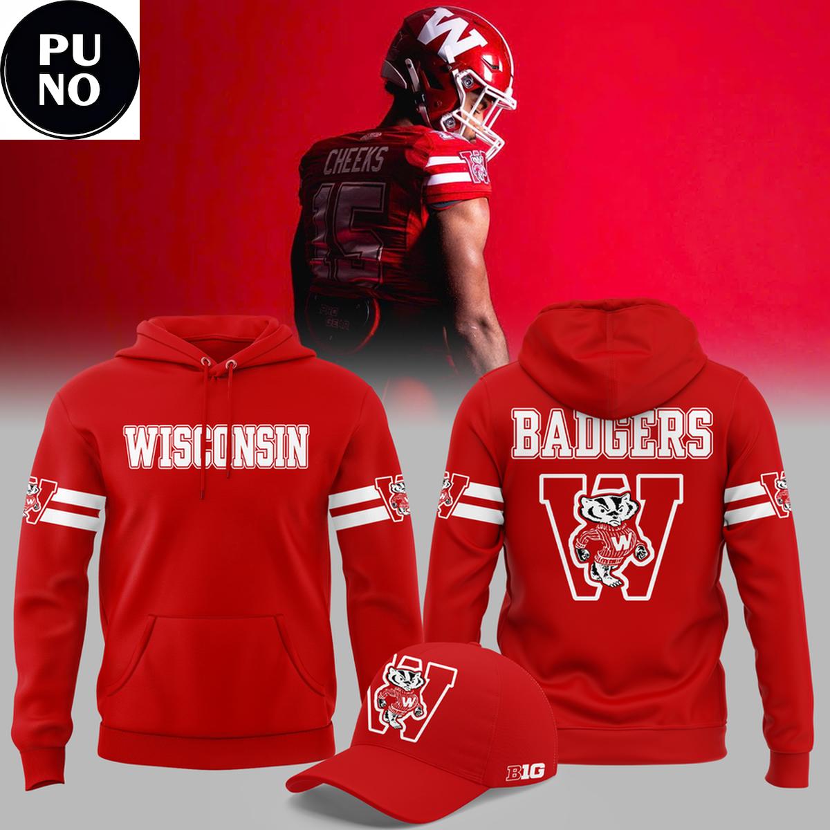 Wisconsin Badgers 2026 ThrowBack Logo Hoodie T-Shirt