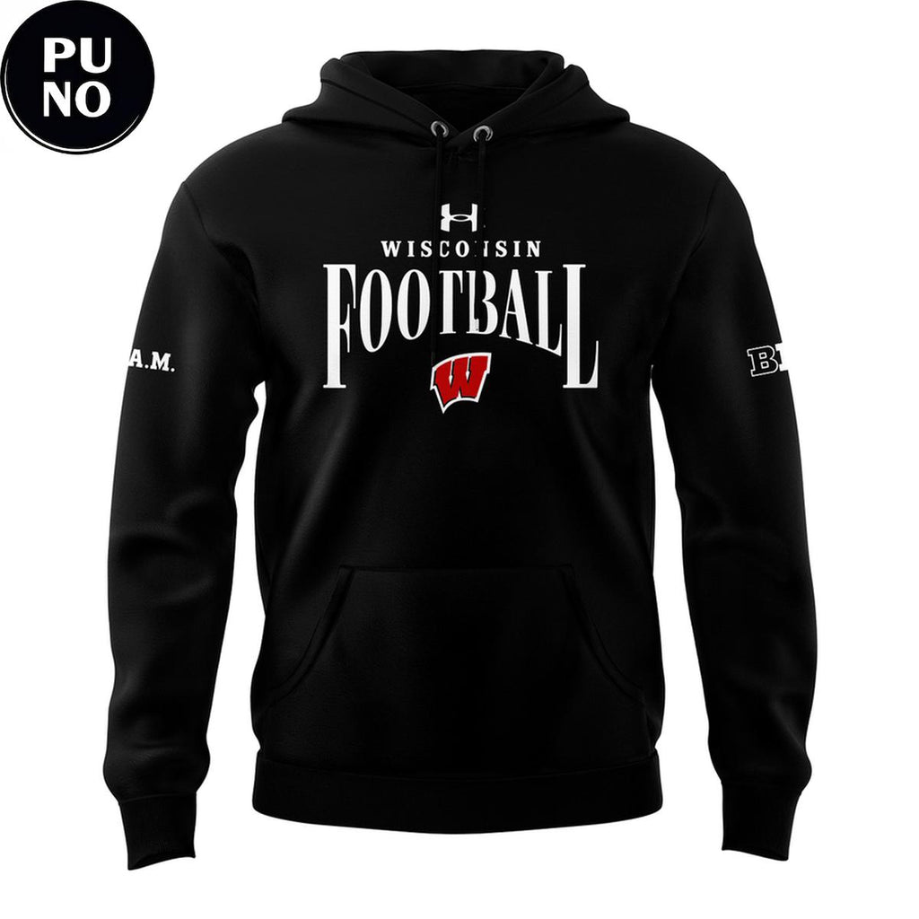 Wisconsin Badgers Football 2026 Head coach Luke Fickell Jump Around Hoodie T-Shirt
