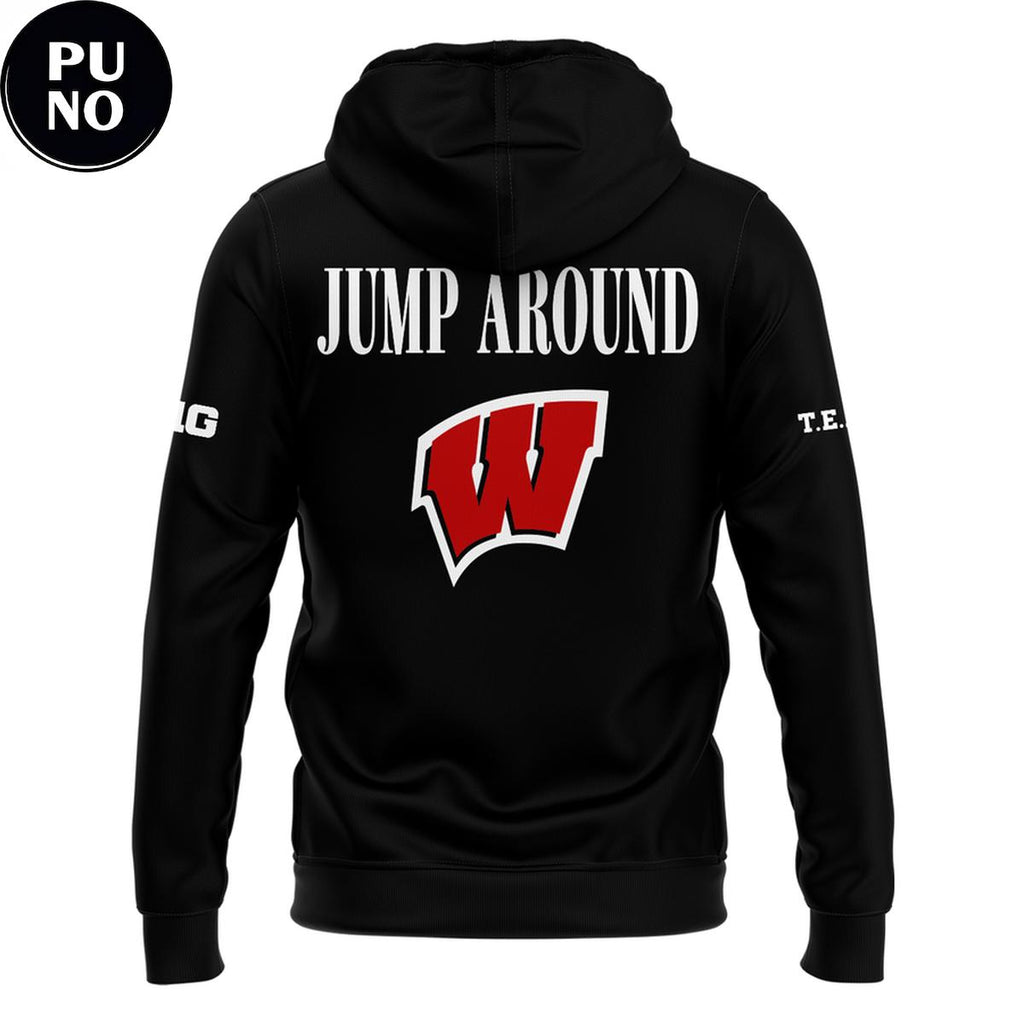 Wisconsin Badgers Football 2026 Head coach Luke Fickell Jump Around Hoodie T-Shirt