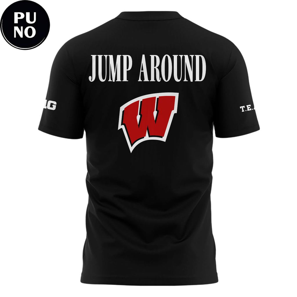 Wisconsin Badgers Football 2026 Head coach Luke Fickell Jump Around Hoodie T-Shirt