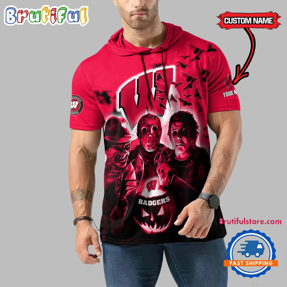 Wisconsin Badgers Horror Characters Essential Halloween Sleeveless Hoodie