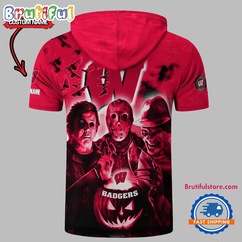 Wisconsin Badgers Horror Characters Essential Halloween Sleeveless Hoodie