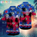 Wisconsin Sports Palm Tree Hawaiian Shirt, Wisconsin Summer Aloha Shirt