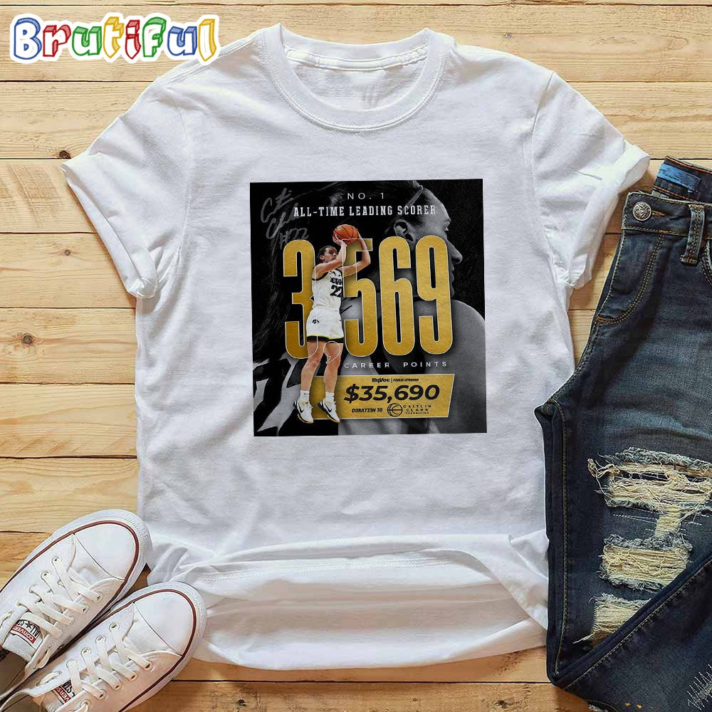 With 3569 Points Caitlin Clark Became The All-Time Leading Scorer In NCAA Division I Womens College Basketball T-Shirt