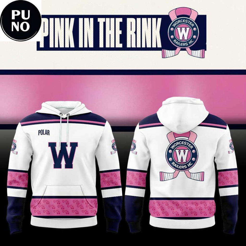 Worcester Railers HC Pink In The Rink 2026 Hoodie T-Shirt