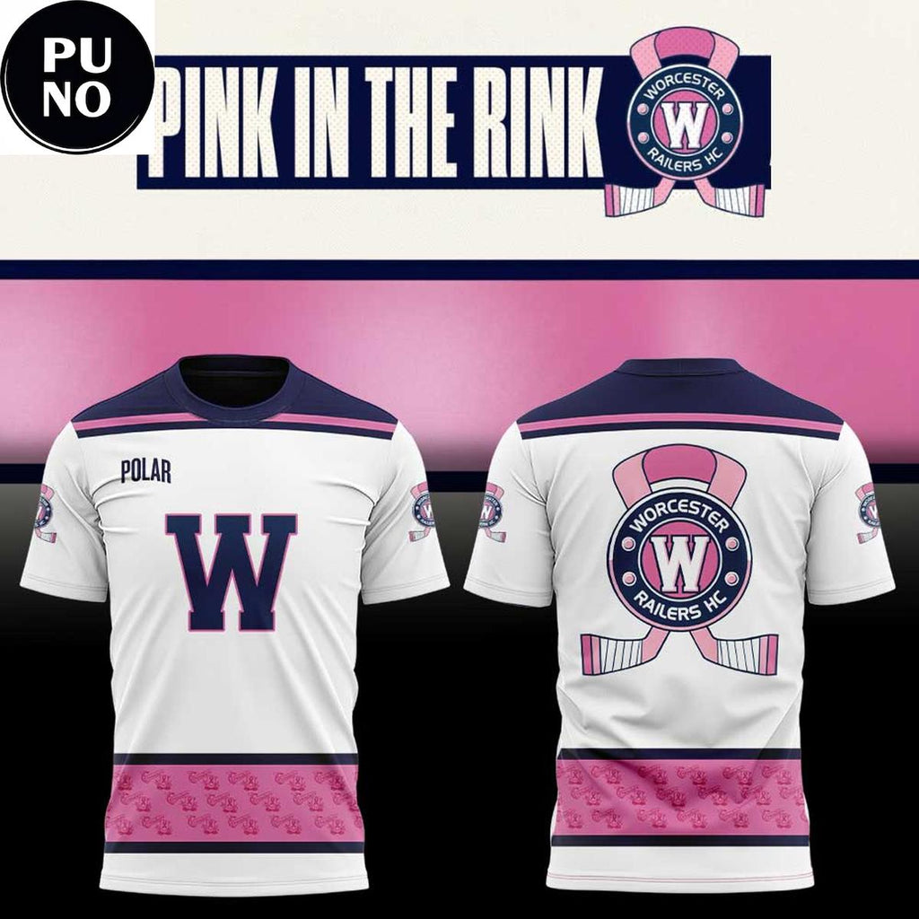 Worcester Railers HC Pink In The Rink 2026 Hoodie T-Shirt