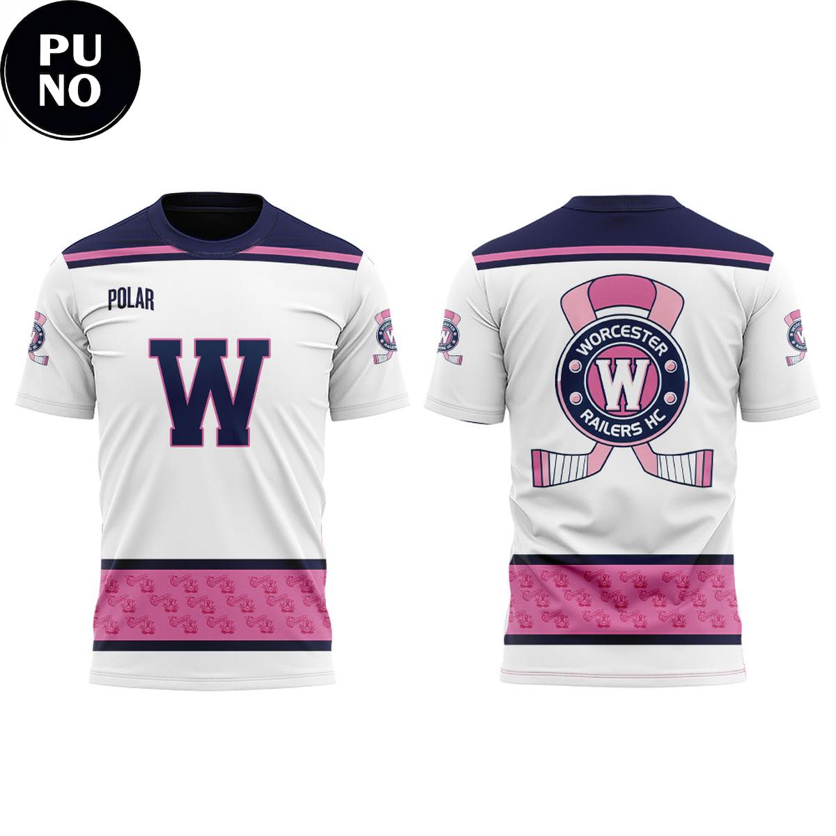 Worcester Railers HC Pink In The Rink 2026 Hoodie T-Shirt