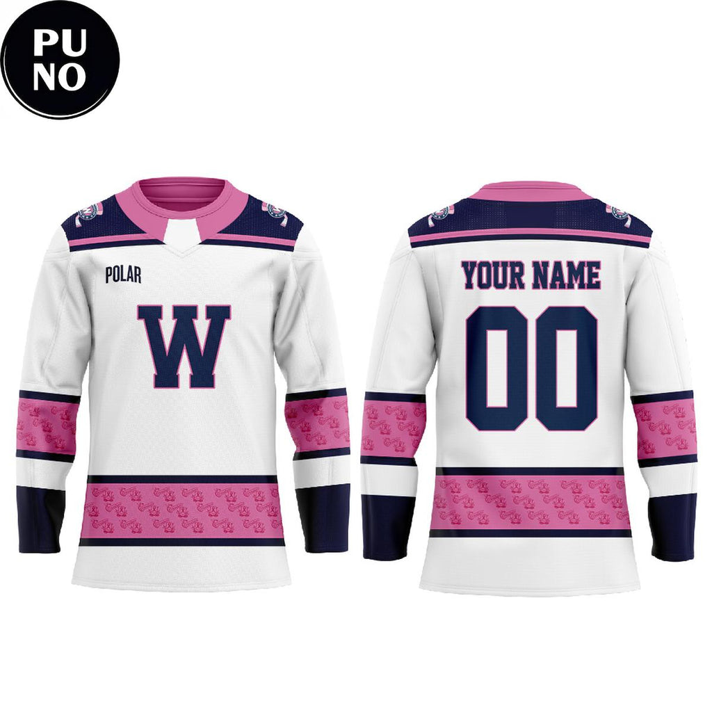 Worcester Railers HC Pink In The Rink 2026 Personalized Hockey Jersey
