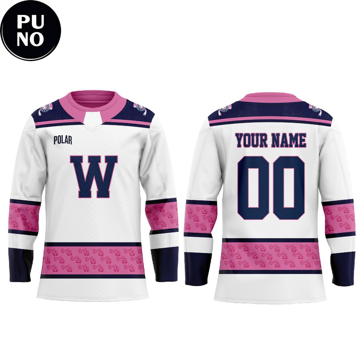 Worcester Railers HC Pink In The Rink 2026 Personalized Hockey Jersey