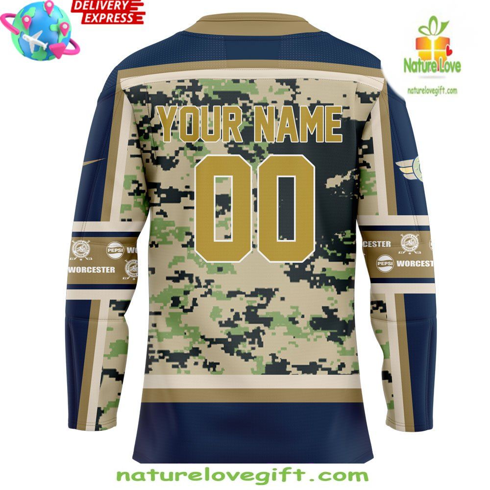 Worcester Railers Military Hockey Jersey Specialty Uniform