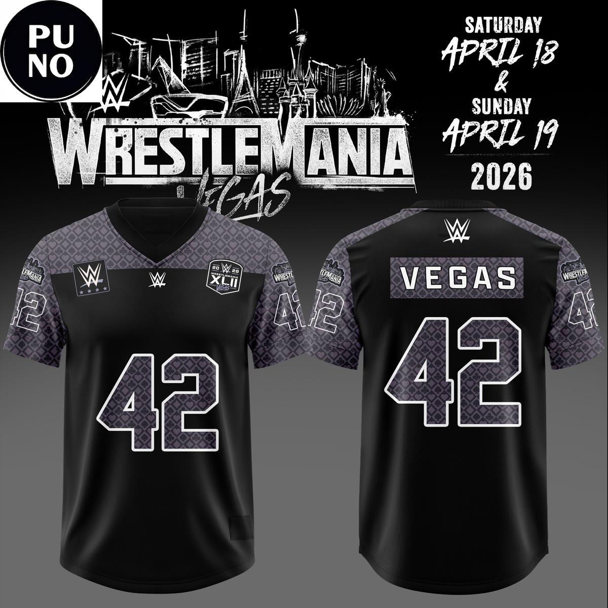 WrestleMania 42 Vegas Fashion 2026 Football Jersey