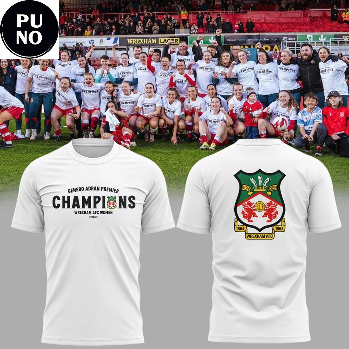 Wrexham AFC Women Genero Adran Champions 2026 Hoodie T-Shirt