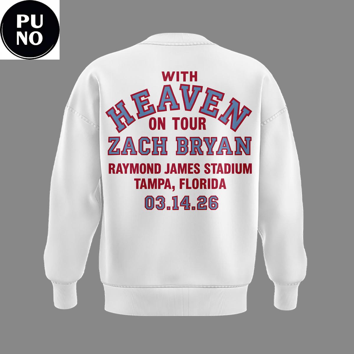 Zach Bryan With Heaven On Tour 2026 Raymond James Stadium Hoodie T-Shirt