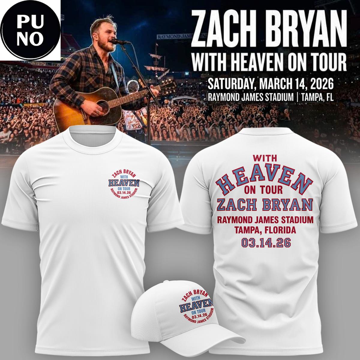 Zach Bryan With Heaven On Tour 2026 Raymond James Stadium Hoodie T-Shirt