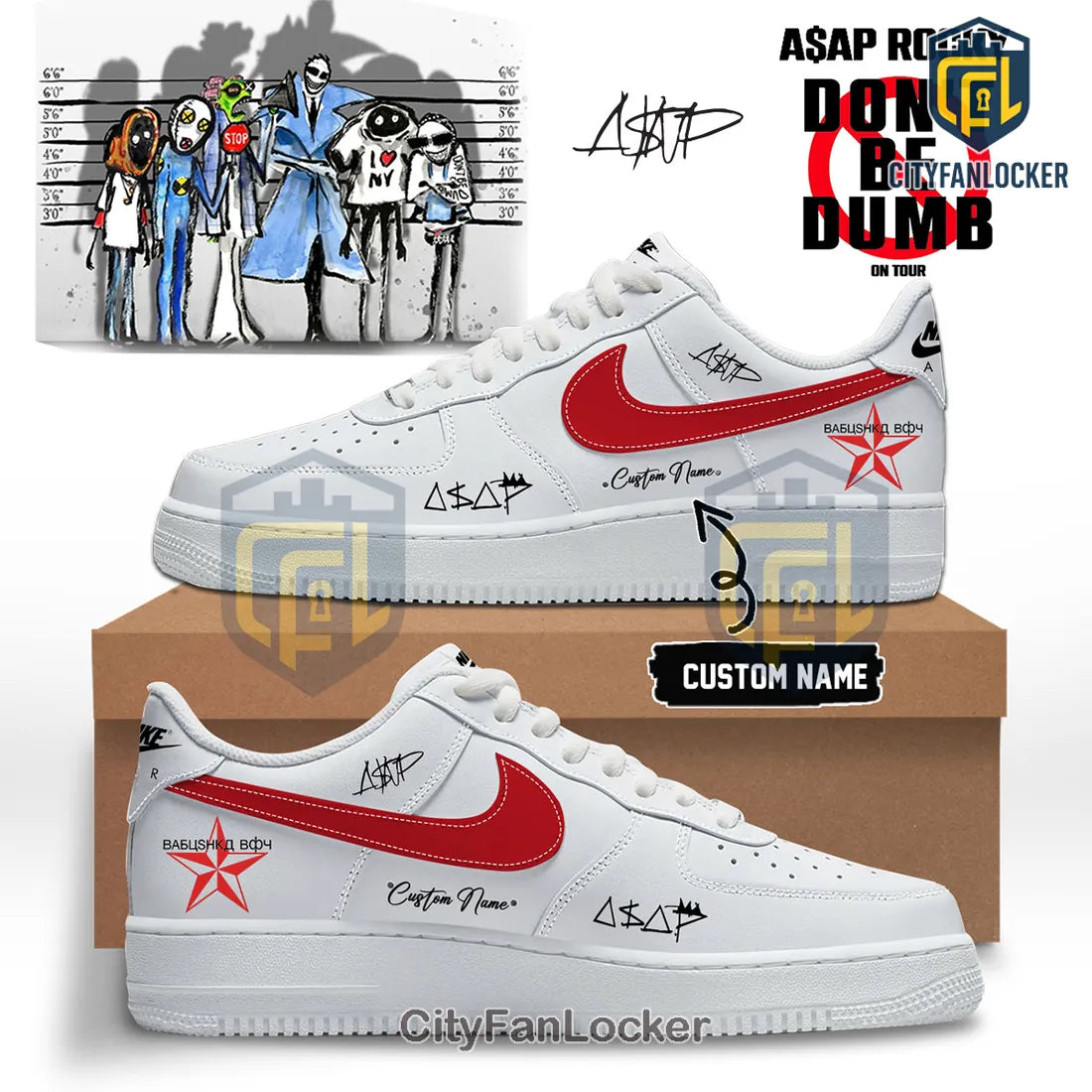 A$AP Rocky Don’t Be Dumb Tour Custom Air Force 1 Sneakers