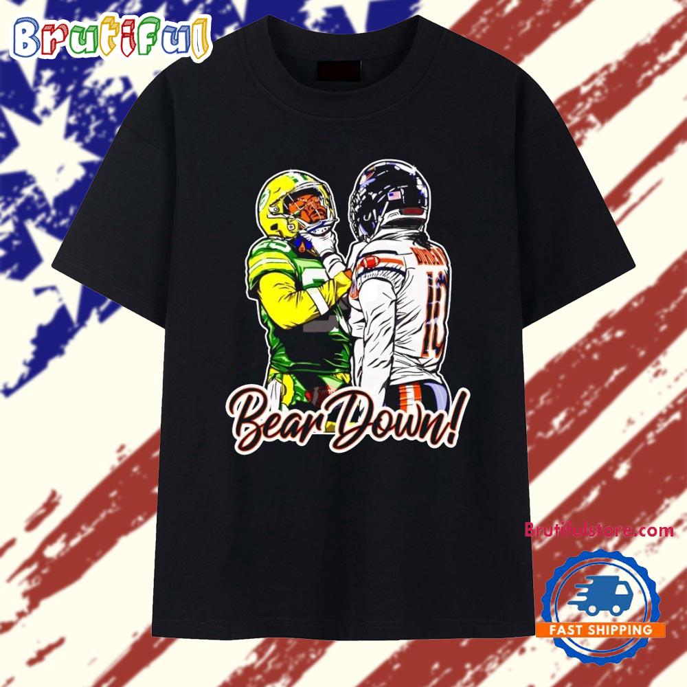 Aaron Rodgers Green Bay Packers and Luther Burden III Chicago Bears Bear Down T Shirt