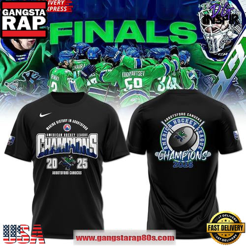 Abbotsford Canucks 2025 AHL Champions Black Unisex T Shirt