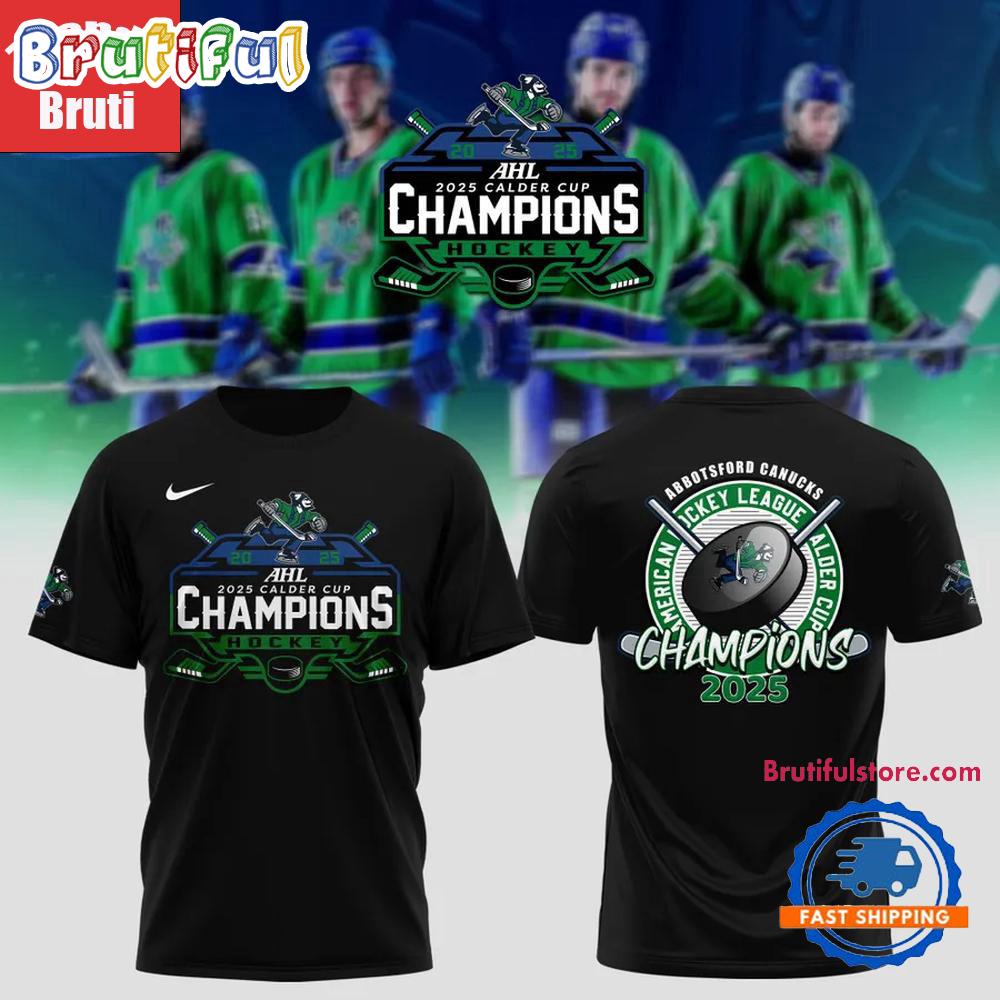 Abbotsford Canucks 2025 Calder Cup Champions Locker Room 3D Shirt