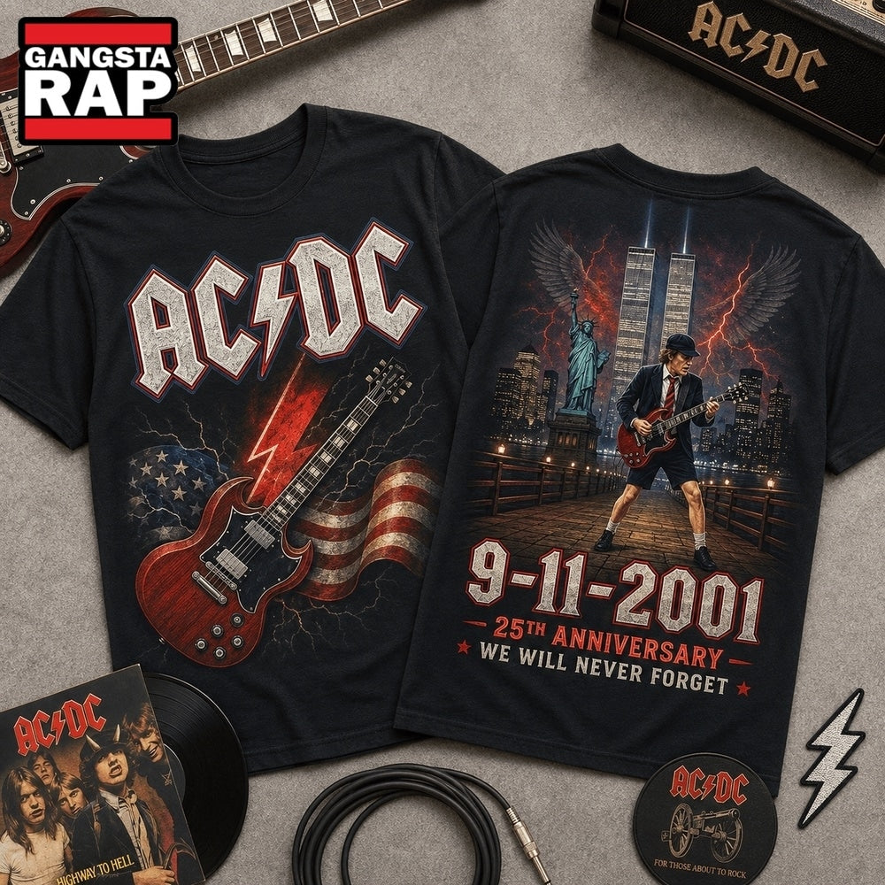 ACDC 9 11 Memorial 25th Anniversary 3D Shirt , Music Trend Shirt