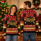 ACDC Hells Bells Flames Graphics Thunder Pattern Knitted 2026 Ugly Christmas Sweater - Unique Gifts For Every Occasion