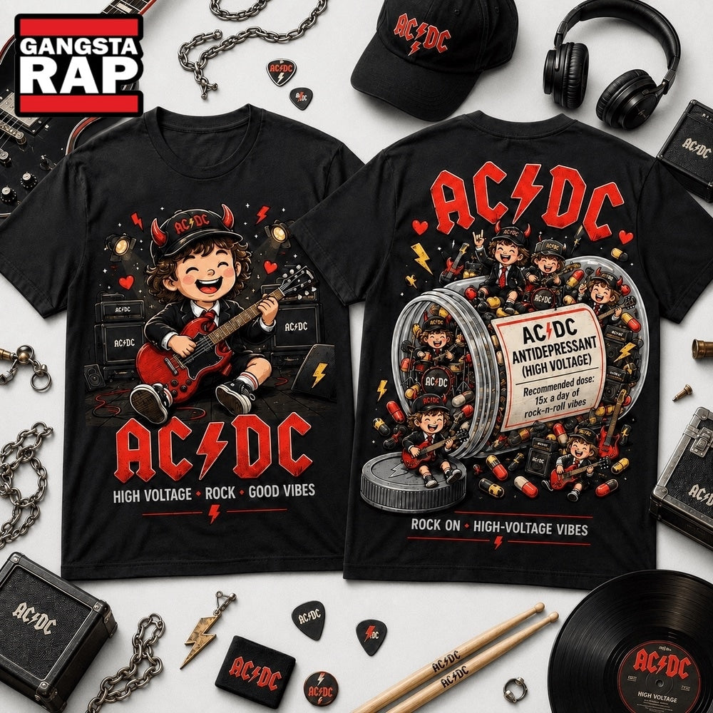 ACDC High Voltage Rock Vibes Graphic T Shirt , Music Trending 3D Shirt