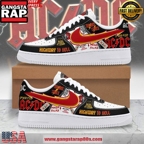 ACDC Power Up Highway To Hell Limited Air Force 1 Running Sneakers Shoes