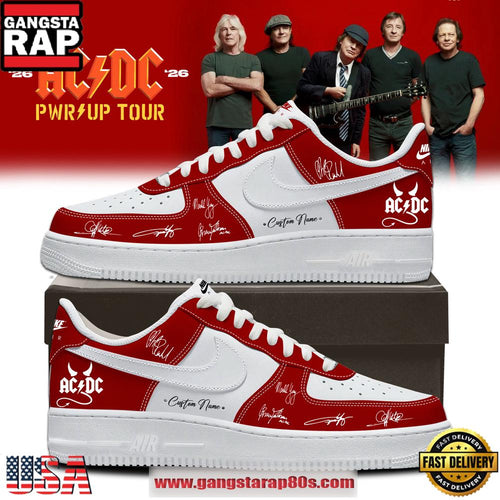 ACDC Power Up Tour 2026 Limited Edition Signature Red Custom Air Force 1 Sneakers Shoes