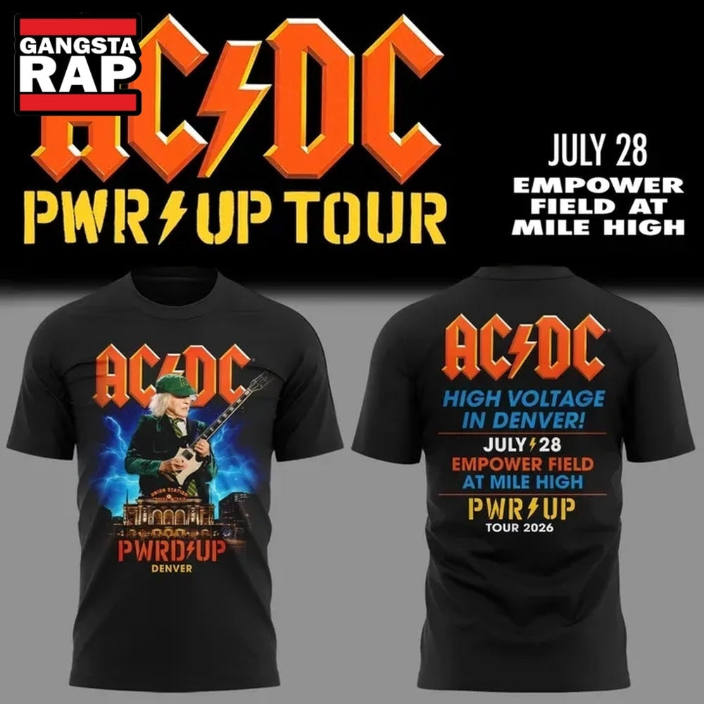 ACDC PWR Up Tour Denver, CO 2026 T Shirt , Music Trending 3D Shirt