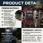 AC/DC Stainless Steel 40oz Insulated Travel Coffee Tumbler