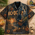 ACDC Vintage Navy Blue Premium Hawaiian Shirt