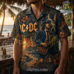 ACDC Vintage Navy Blue Premium Hawaiian Shirt
