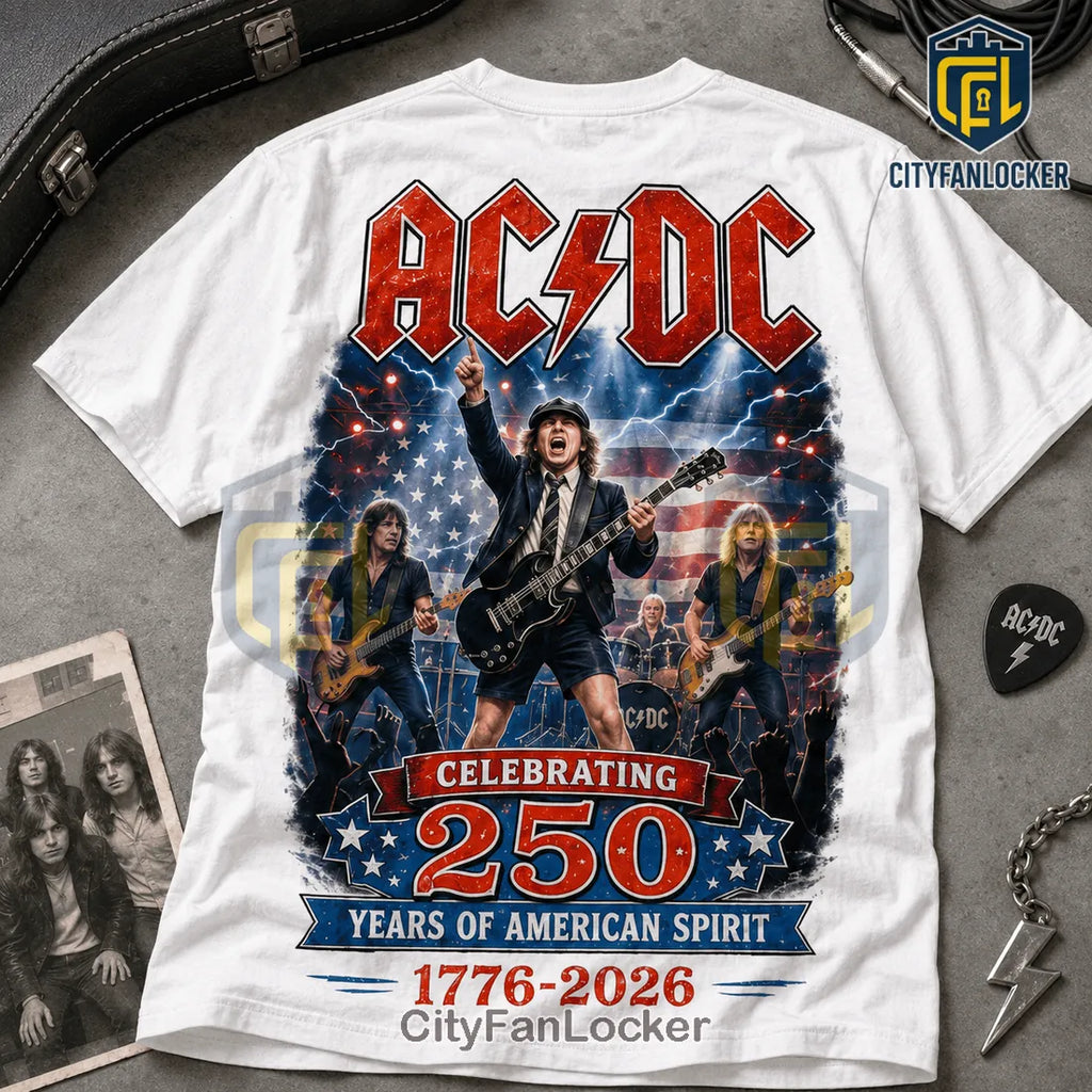 AC/DC x America 250 Years 1776-2026 Anniversary Collectible Graphic T-Shirt