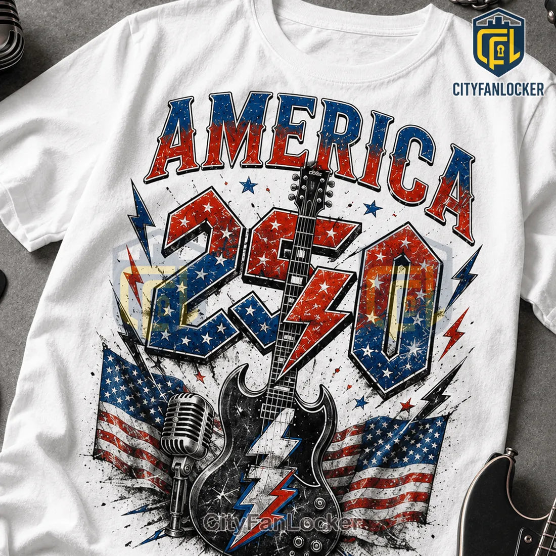 AC/DC x America 250 Years 1776-2026 Anniversary Collectible Graphic T-Shirt