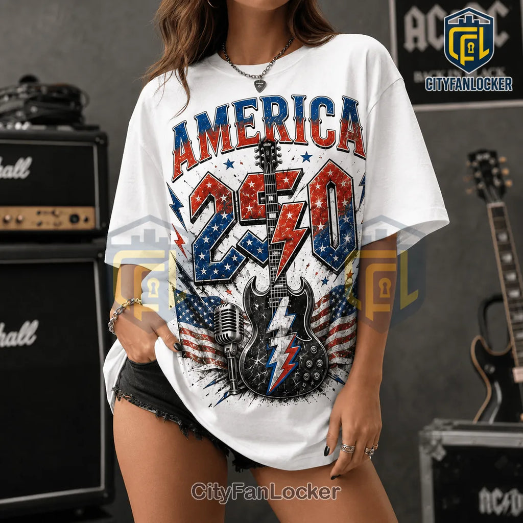 AC/DC x America 250 Years 1776-2026 Anniversary Collectible Graphic T-Shirt