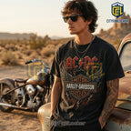 AC/DC x Harley-Davidson Vintage Black T-Shirt