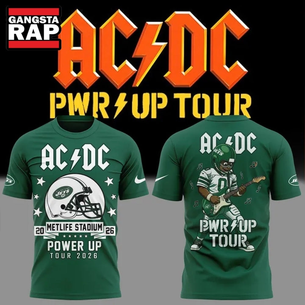 ACDC x New York Jets POWER UP TOUR 2026 New Design 3D Shirt
