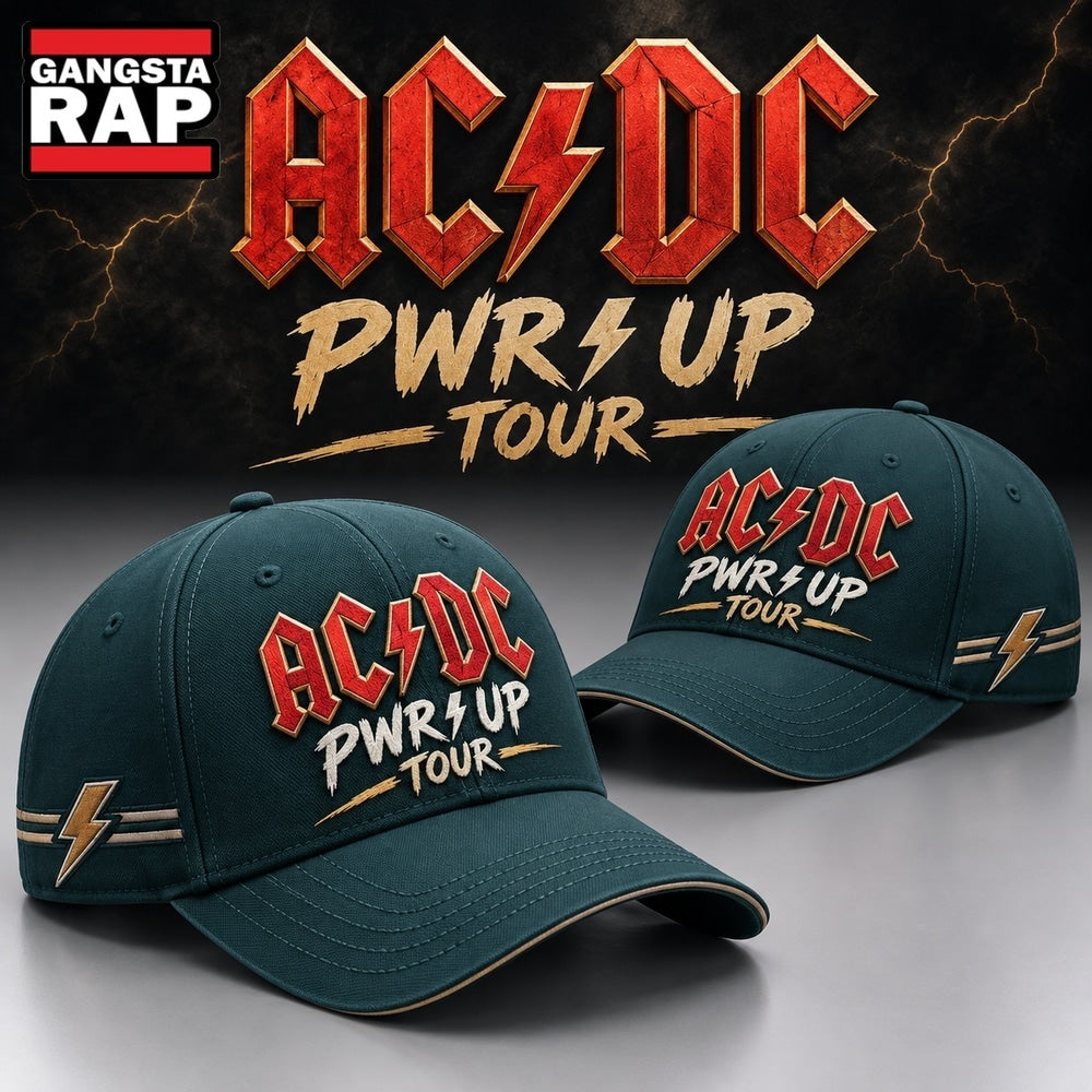 ACDC x Philadelphia Eagles POWER UP TOUR 2026 Cap, Trendy Music Baseball Cap