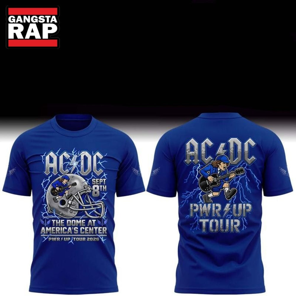 ACDC x St. Louis Battlehawks The Dome At America’s Center Power Up Tour 2026 T Shirt