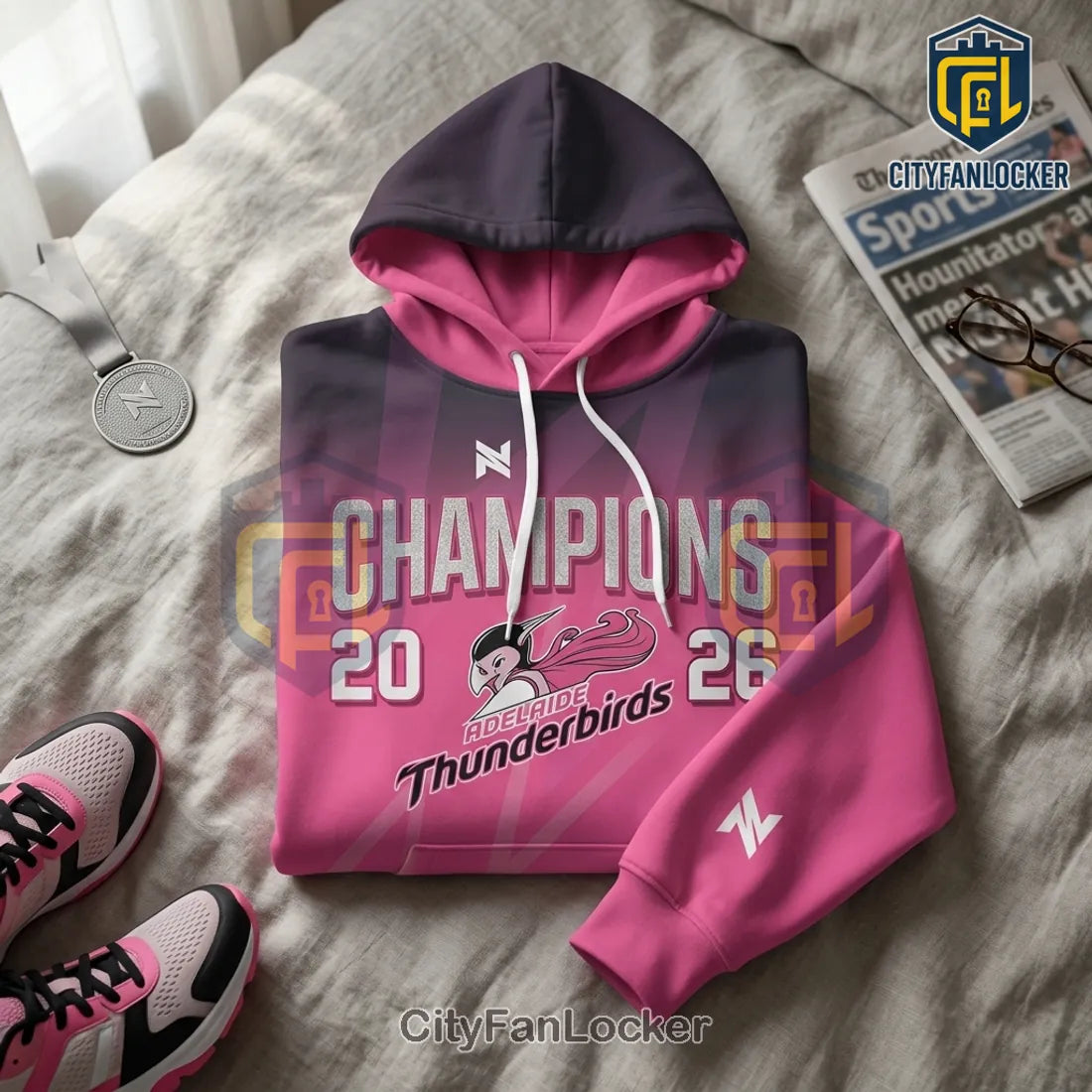 Adelaide Thunderbirds 3X Suncorp Super Netball Champions Hoodie